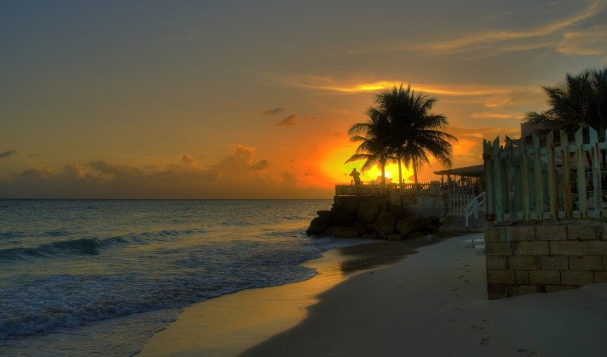 Barbados beach sunset