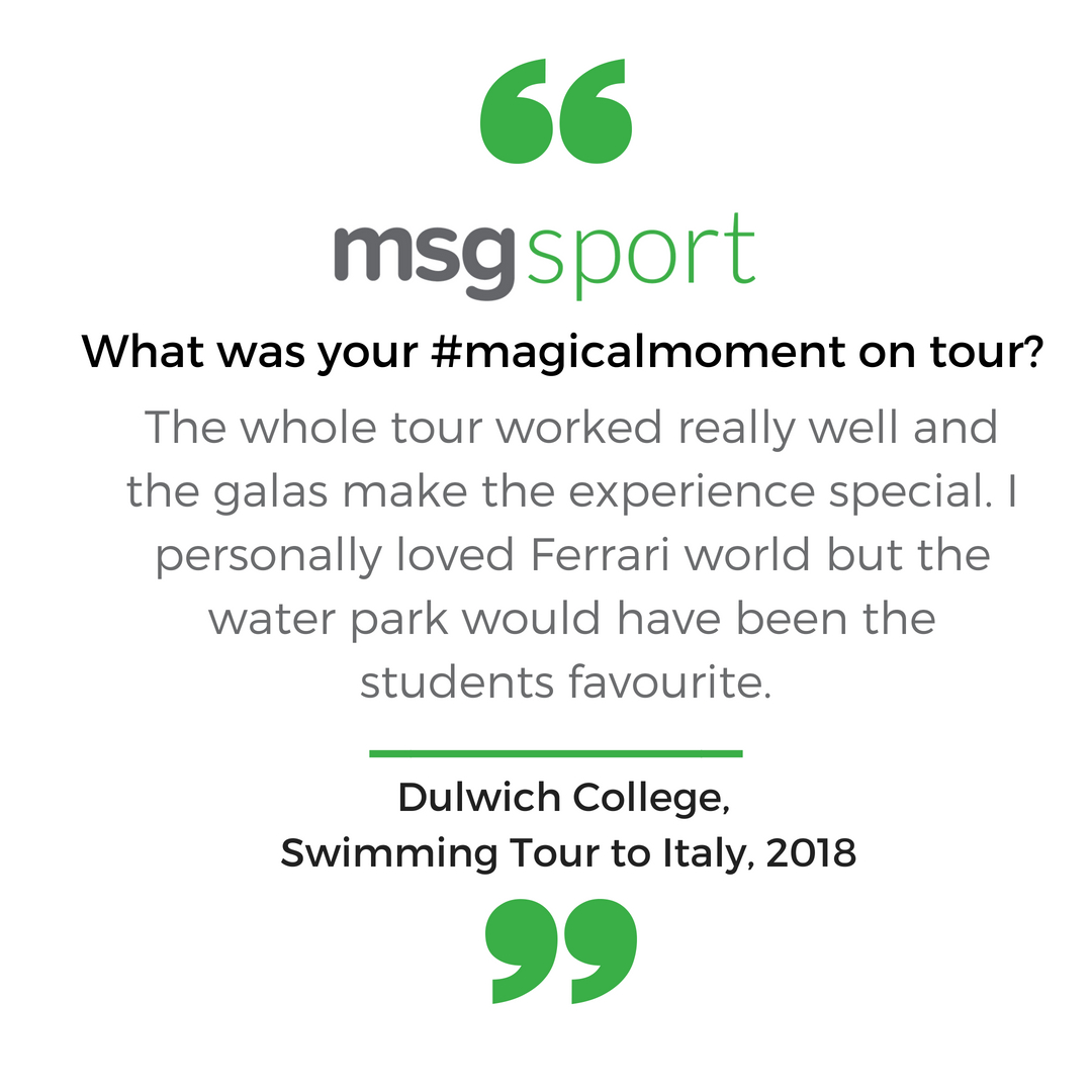 Swimming Tour to Italy