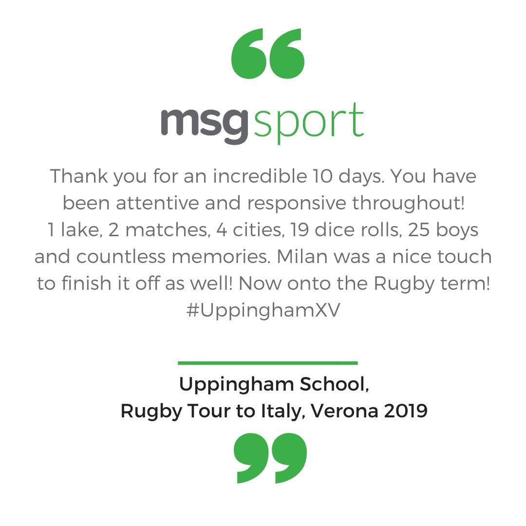 Rugby tour to Italy Uppingham School